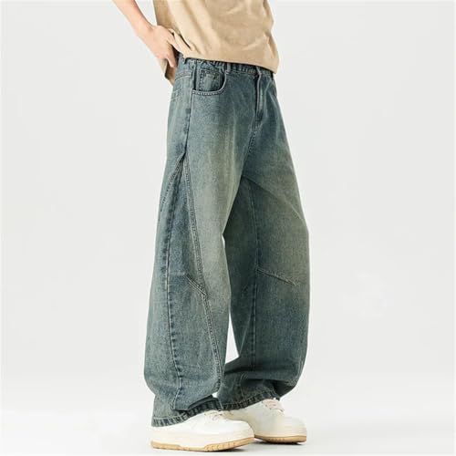 Men's Casual Denim Trousers Y2k Streetwear Unisex Straight Wide Leg Jeans Pants High Street3