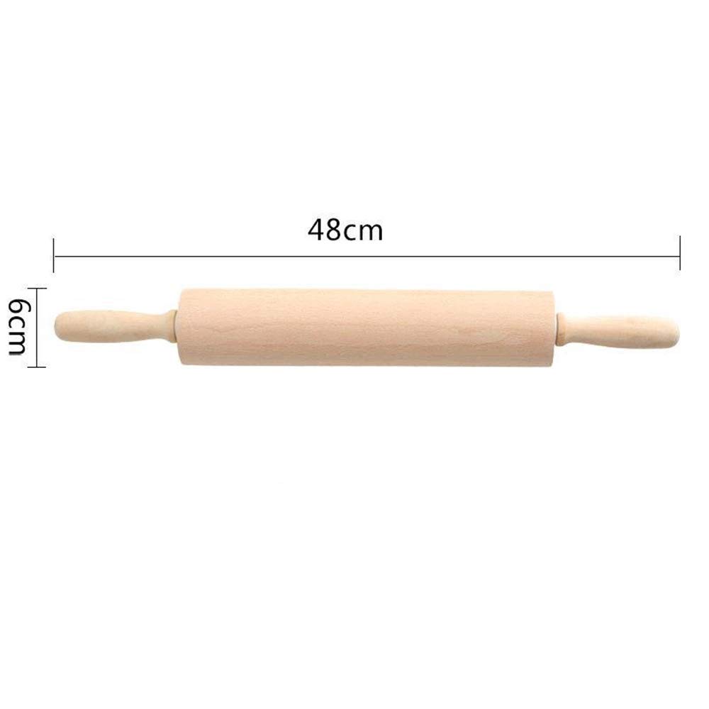 Mattarello in legno massello, mattarello, mattarello in legno massello, mattarello in legno massello, mattarello in legno massello, mattarello in legno massello (colore: legno, dimensioni: 40x6cm) (