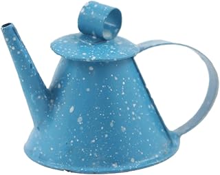 Melody Jane Dolls Houses Dollhouse Blue Enamel Spatterware Coffee Tea Pot Kettle Campsite Accessory