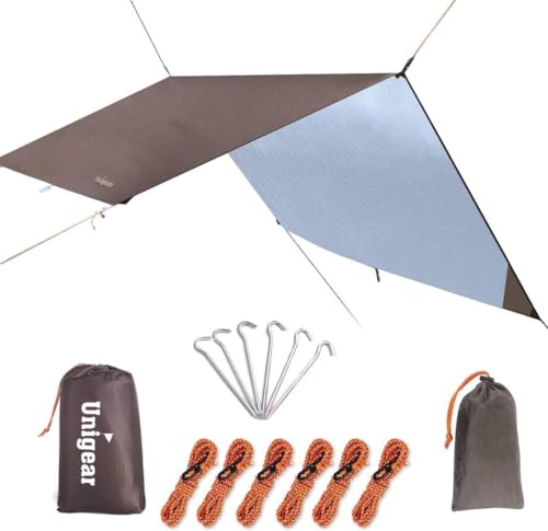 ブラウン-M220240 Unigear 防水タープ キャンプ タープ テント 軽 日除け 高耐水加工 紫外線カット 遮熱 ブラウン-M220240 Unigear 防水タープ キャンプ タープ テント 軽 日除け 高耐水加工 紫外線カット 遮熱