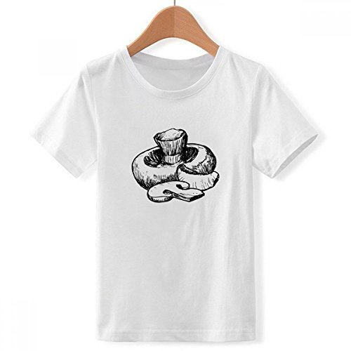 T-Shirt Ras du Cou Blanc pour Garçon avec Illustration réaliste Swamm