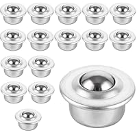 GBACHOOSE 16 Stück Kugelrollen 15mm, Kohlenstoffstahl Kugellager, Kugelrollen für Möbel, Kugelrollen Schwerlast, Kugellager Kugeln, Kugelrollen mit Stahlkugel für Förderer, Gepäck Schiebe, Getriebe