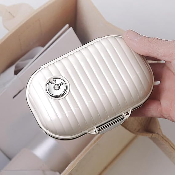 BRANDORA 7 Grid Square Pill Box, Weekly Portable Pill Organizer with 7 Compartments, Daily Medicine Vitamin Container for Purse Pocket, malti Color-image-48