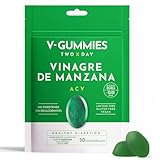 V Gummies - Gominolas de Vinagre de Manzana para Salud Digestiva - Apple Cider Vinegar Gummies - Sabor Natural a Manzana con Vitamina C y Pectina - 50 Unidades