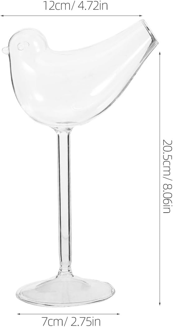 4Pcs Bird Cocktail Cup Bird Shaped Glass Goblet Novelty Wine Goblet Martini Cups Wine Toasting Glasses for Kitchen Bar
