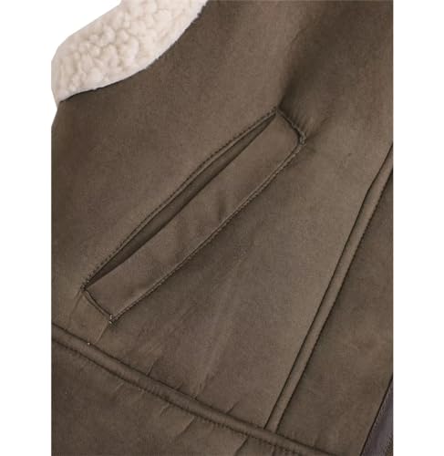 Chaleco de piel de oveja sintética para mujer corto de forro polar 5