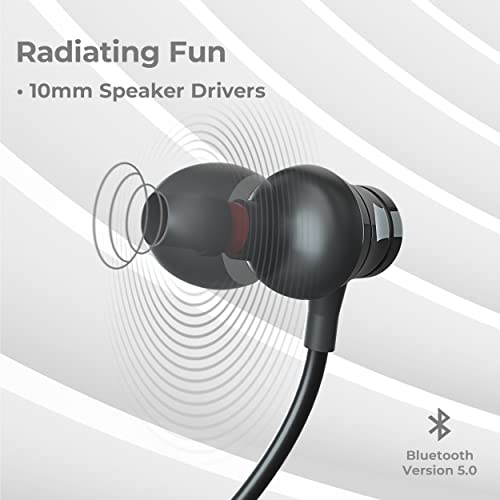 Image of Foxin FoxBeat 205 Bluetooth V5.0 Wireless Headphones with Hi-Fi Stereo Sound, 60Hrs Playtime,in Line Mic Neckband, Sweat-Resistant Magnetic Earbuds, Voice Assistant & Mic, Made in India