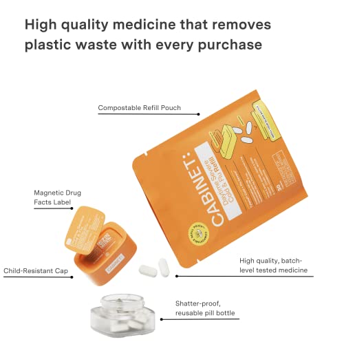 Cabinet Severe Cold And Flu Medicine For Adults W/Active Ingredient Comparable To  Dayquil Severe Cold And Flu, 1 Refillable Pouch - Refillable For Life, 30 Caplets #TOP4