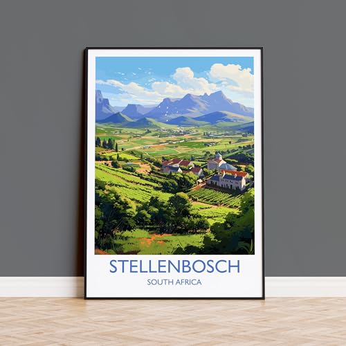 Stellenbosch Print, Travel Poster of Stellenbosch, Wine Region, South Africa, 798