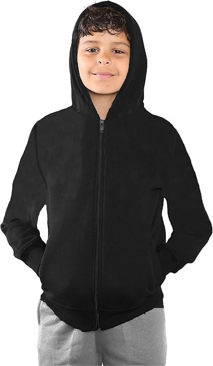 WOOD QUAIL Sweat à capuche zippé unisexe en polaire pour enfants, filles, garçons, vêtements décontractés (4-13 ans)
