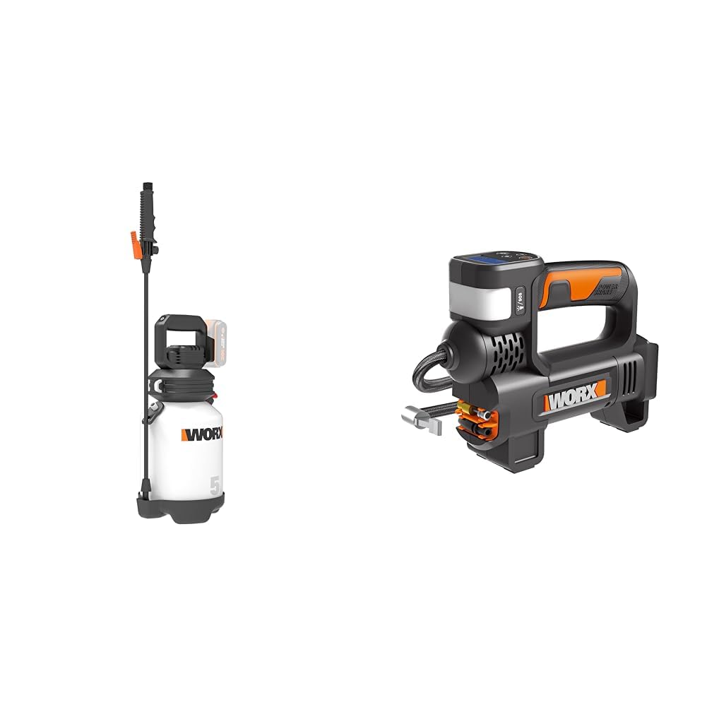 WORX WG829E.9 Akku-Drucksprühgerät 20V & WX092.9 Akku-Kompressor - 4 in 1