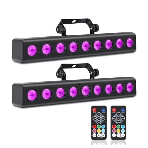ENDYSHOW LED Stage Light Bar,50W LED 4in1 RGBW DJ Lights Bar with Remote Control Sound Activated DMX Stage Lighting Uplights for Church Events Wedding Disco Party Stage DJ Lighting 2Pack
