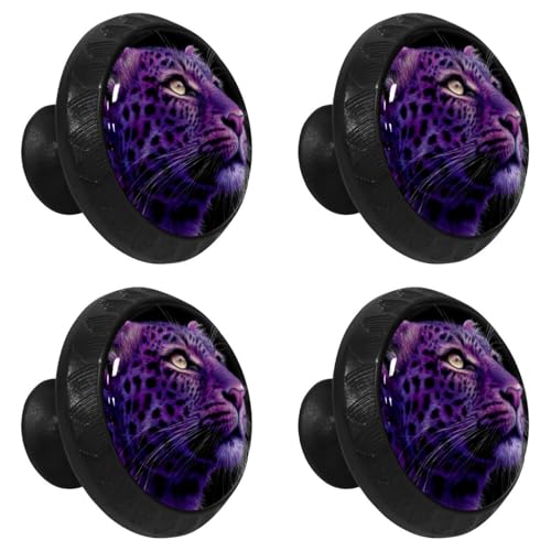 Boutons de porte motif léopard violet pour remplacer des poignées de commode usées - 3
