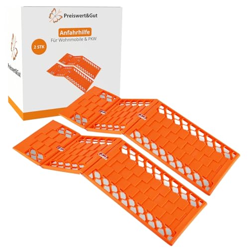 Sandbleche Offroad 60 × 17,5 cm – Anfahrhilfe - Recovery Boards bis 3,0 t, Sandblätter rutschfest & stapelbar, Traktionshilfe für Auto, SUV, 4x4 & Wohnmobil, Sandbrett Camping-Bergungshilfe