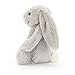 Jellycat Bashful Grey Bunny Stuffed Animal, Medium 12 inches - Rabbit and Bunny Plush Toy - Classic Children's Gift