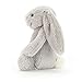 Jellycat Bashful Grey Bunny Stuffed Animal, Medium, 12 inches