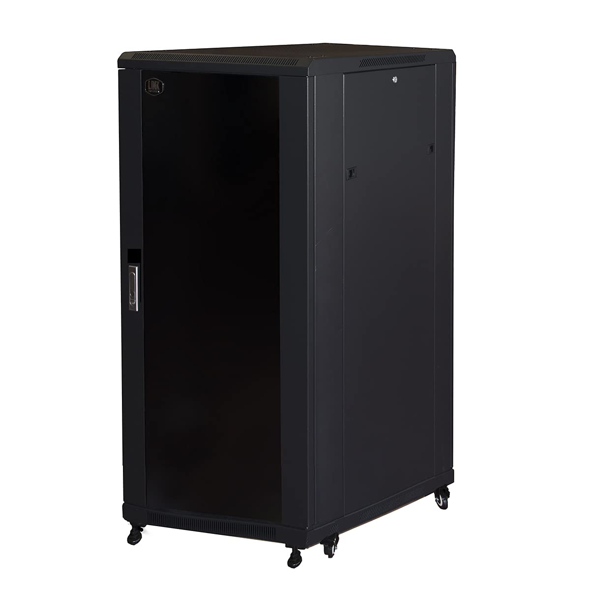 LINK Armadio Rack 19" per RETI 27U (A) 1388 (L) 600 (P) 800 mm. Colore Nero Porta Vetro