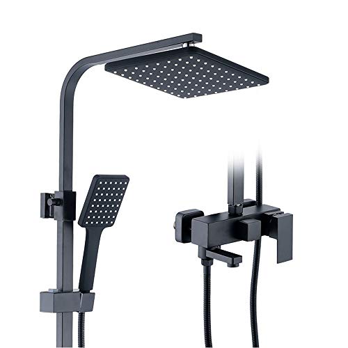 Colonne de douche effet pluie noire pour salle de bain familiale moderne