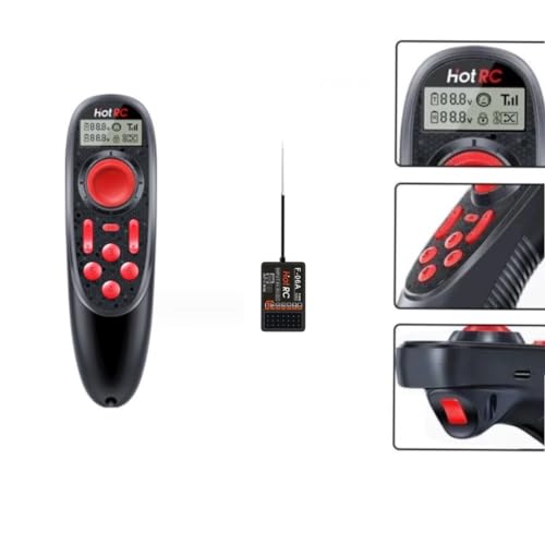 RC Transmitter and Receiver HotRc DS-600 6Channel 2.4Ghz Remote Controller PWM 6Channel Receiver with Built in Rechargeble Battery for RC Crawler Drifting Bash Buggy Cars and Boats with PWM