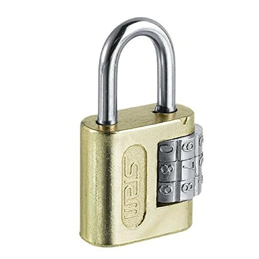 Cadeado Com Segredo Stam 25Mm Dourado Em Aço Profissional