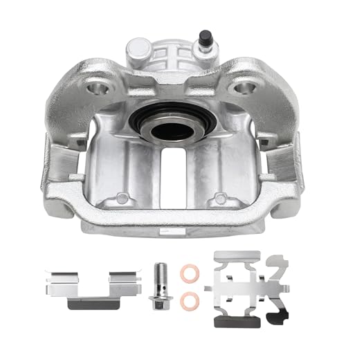 Image of Detroit Axle - Rear Right Brake Caliper for 1999-2002 Chevy Silverado 1500 GMC Sierra 1500 Suburban Astro Tahoe Safari Yukon Cadillac Escalade DeVille Passenger Side Disc Brake Caliper w /Bracket