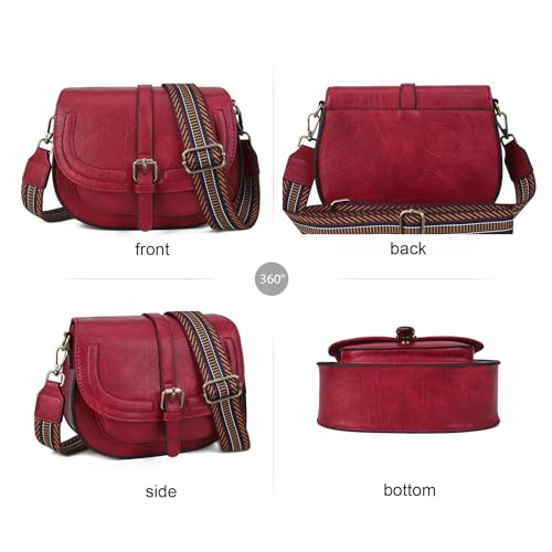 Image of AFKOMST Crossbody Bags for Women,Small Saddle Purse and Boho Cross Body Handbags,Vegan Leather