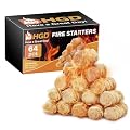 HGD Natural Fire Starters (64 Pcs) - Waterproof & Odorless Charcoal Starters for Fireplace, Campfire, BBQ, Grill, Fire Pit, Wood & Pellet Stove, Chimney, Pizza Oven & Smoker - Indoor & Outdoor Use
