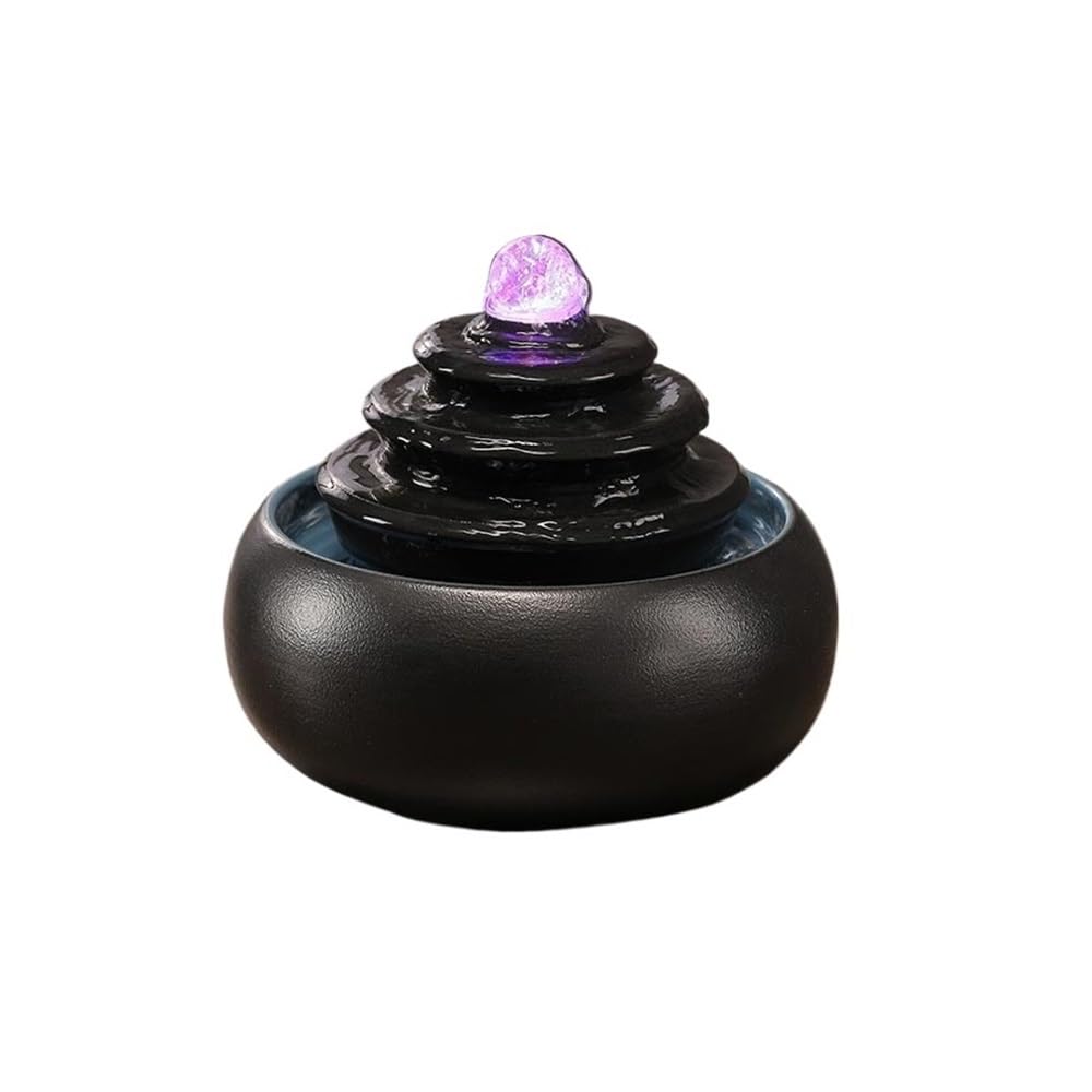 Fontaine de table design noir et cristal pour intérieur chic