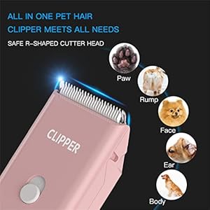 2-in-1 Professional Dog Grooming Kit – Low Noise, Waterproof, USB Rechargeable, and Safe Ceramic Blade – Gift for Dogs and Cats (Pink)