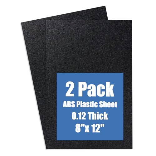 Image of Plastic Sheet 8 inch x 12 inch x 0.125 inch, Black PVC Board Flexible Moldable Impact Strength and High Tensile 1 /8 inch Thick (3mm) for Crafts Materials Home Decor and Handicrafts, Abs Plastic Sheets 2 Pack