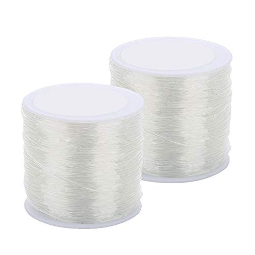 ZZM Fil élastique de Perles Bracelet élastique Cordjewelry chaîne Chaîne Faisant 0.7mm Fibre élastique Transparente Bijoux Fils Fils (2 Rolls)