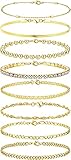 💝FASHION CHAIN ARMBÄNDER SCHMUCK💝Das goldene Kettenarmband-Set ist der perfekte Abschluss für jedes Outfit. Sie können es mit anderen Lieblingsstücken kombinieren und das stilvolle Goldkettenarmband für Frauen eignet sich für den täglichen Gebrauch und andere Anlässe wie Partys, Abendessen, Hochzeiten und mehr. Ein ideales Geschenk für Ehefrauen, Mütter, Freundinnen, Töchter zu Geburtstagen, Jahrestagen, Valentinstag, Muttertag und mehr.