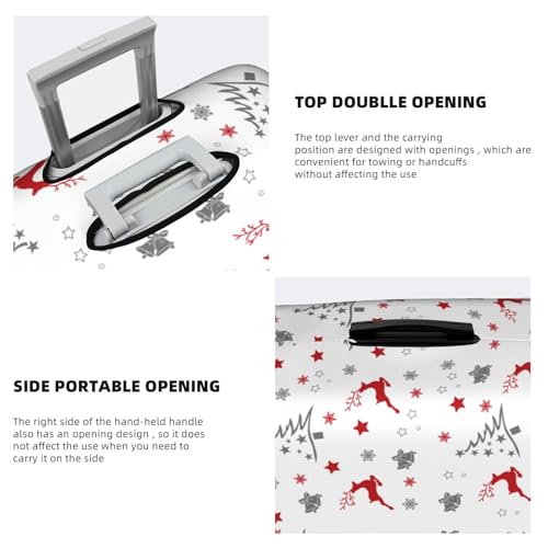 Travel Luggage Cover Christmas Deer Xmas Tree Deer Bell Snowflake Fashion Washable Baggage Suitcase Protector Fit For Luggage Small4