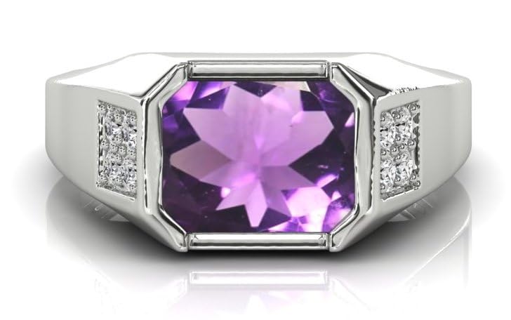 Bague améthyste Katela faite main, le cadeau unisexe idéal en argent