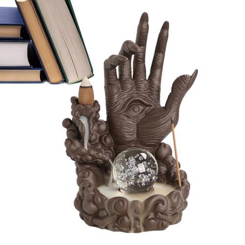 Samuliy Soporte de incienso de reflujo – Quemador de incienso de cascada de reflujo de manos fantasma, quemador de incienso de mano de diablo de mal de ojo para sala de estar, muebles del hogar,