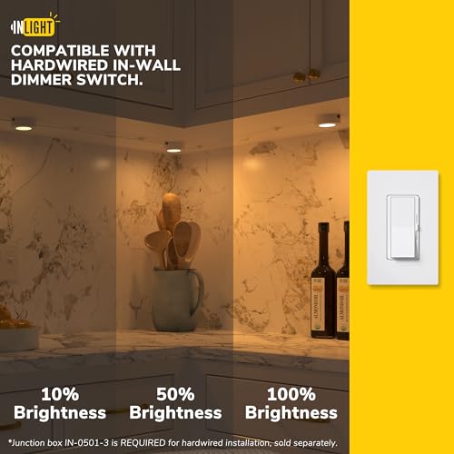 Getinlight LED Puck Lights, 2.75" Metal Housing, Wall-Dimmer Compatible, 2700K Warm White, Bronze Finish, Plug-in or Hardwired, ETL Listed, IN-0107-1S-BZ-27 by GETINLIGHT - Image 2