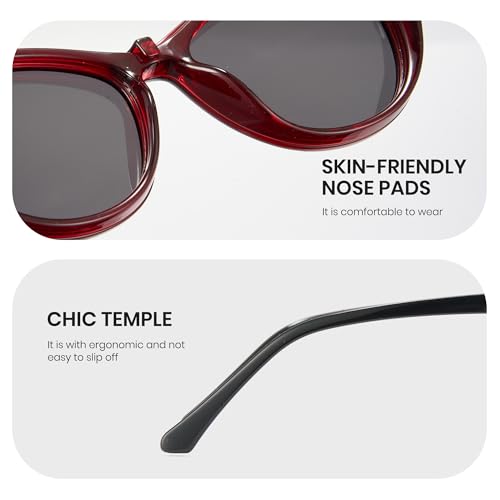 Image of Cyxus Cat Eye Magnetic Clip-On Sunglasses Women Polarized Blue Light Blocking UV400 Protection P1221