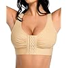 FeelinGirl Post Surgery Compression Bra - Women's Front Closure Bra with Adjustable Straps Wirefree