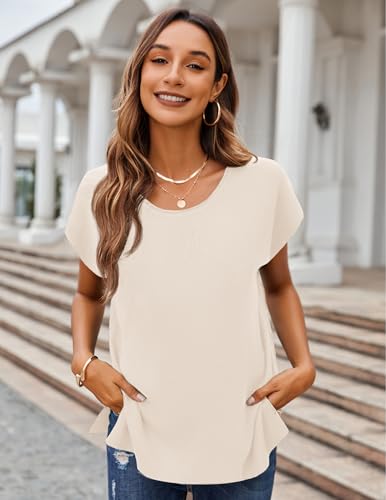 Image of Zeagoo Sleeveless Sweater Tops for Women Sweater Tank Knit Vest for Women Summer Basics Fashion Outfits X-Large Apricot