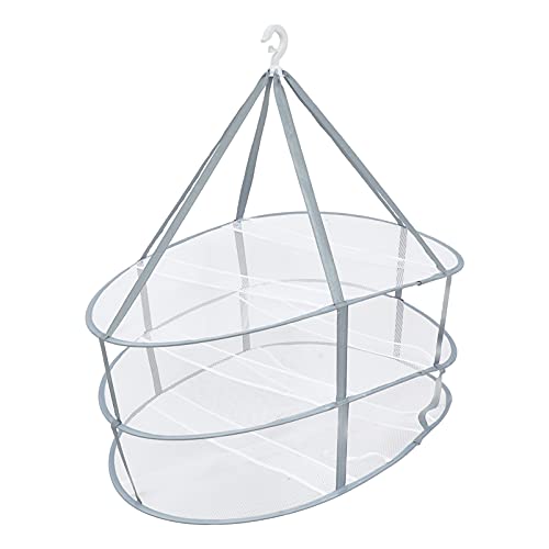 Healifty Estante De Secado Plegable De 3 Capas para Ropa Interior Y Suéteres con Malla Suave Organizador Compacto para Apartamento Y Dormitorio