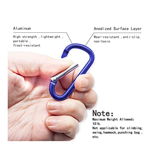 40 Pcs Carabiner Clip Keychain 2" Aluminum D-Ring Spring Loaded Gate Small Keychain Carabiners Clip Multipurpose For Outdoor Camping Mini Lock Hooks Snap Link Durable Carabineer #TOP6