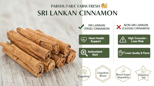 Image of Parshutara Farm Whole Sri Lankan Cinnamon 100g | Ceylon Dalchini Sticks | Premium Garam Masala Spice for Cooking