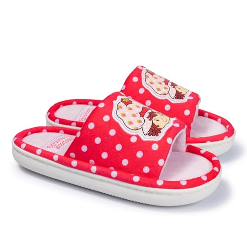 Strawberry Shortcake Girls Slippers Official Toddler Slide Slippers Soft Plush Indoor House Shoes for Toddler & Little Girls