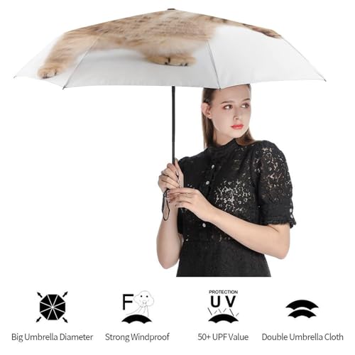 Parapluie pliant automatique crâne robuste face aux intempéries - 4