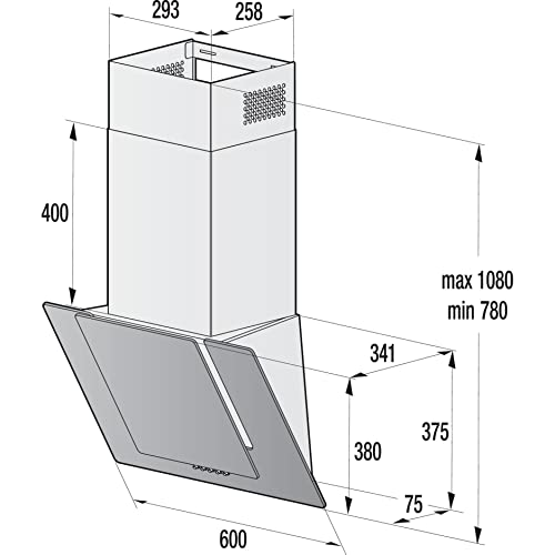 Hotte inclinée hisense ch6in6bxbg 60 cm - vue 6