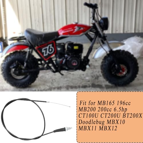 Image of 50 inch Throttle Cable for 212cc 6.5hp Coleman CT200U CT200U-EX BT200X Baja Warrior Doodlebug DB30 MB165 MB200 MOTOVOX MBX10 MBX11 MBX12 RT200 Mini Bike 50cc 110cc 125cc Dirt Bike Moto Black