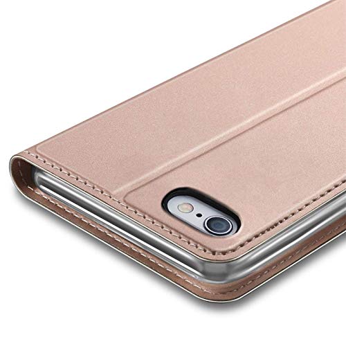 Verco Case compatible with Apple iPhone 6s Plus, Flip Wallet Cover with Magnetic Closure for iPhone 6 Plus Phone Case - rose gold - Image 2