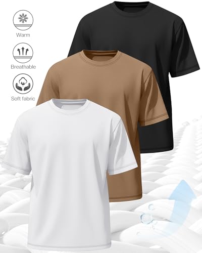Image of Neer 3 Pack Big and Tall T-Shirts for Men L-7xl Tops | Large Casual Stretch Workout Tees, Short Sleeve Crewneck Oversized Shirts, Classic Summer Outfits, Comfy Basic Loose Clothes