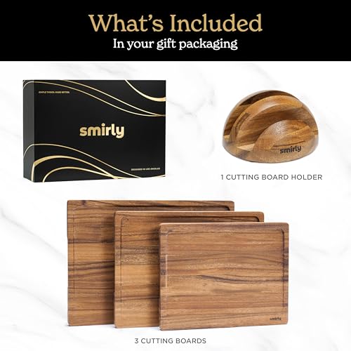 SMIRLY-Wooden-Cutting-Boards-For-Kitchen-Walnut-Cutting-Board-Set-with-Holder-Wood-Cutting-Board-Set-Cutting-Board-Wood-Wooden-Chopping-Board-Wooden-Cutting-Board-Set