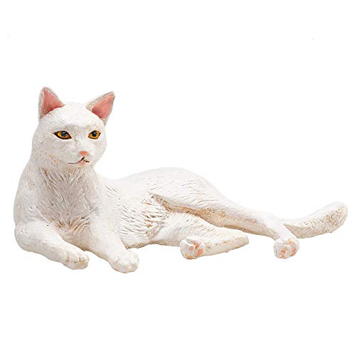 MOJO 387368 Katze liegend weiß 6 cm Bauernhoftiere – Bild 4
